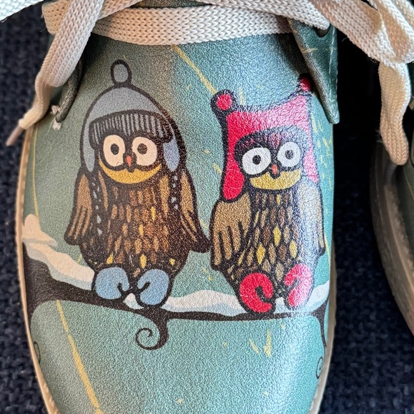 🦉 Limarki OWL LOVE Faux-Leather Ankle Boots Women's 6.5 (EU37) Cozy Artsy Vibes - Picture 5 of 8